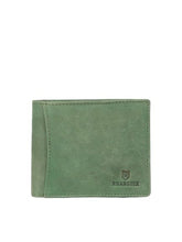 PRIMROSE Leather Bi-fold Wallet, Olive Green, Slim Design